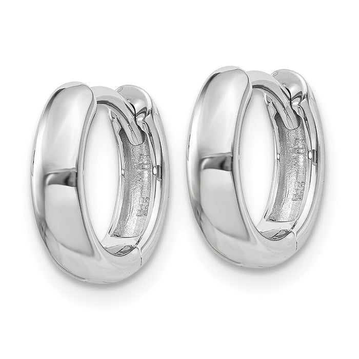 14k White Gold Round Hinged Hoop Earrings-XY1124
