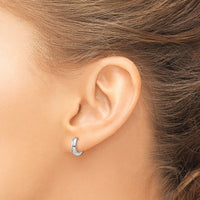 14k White Gold Round Hinged Hoop Earrings-XY1124