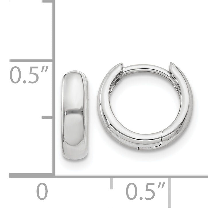 14k White Gold Round Hinged Hoop Earrings-XY1124