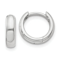 14k White Gold Round Hinged Hoop Earrings-XY1124