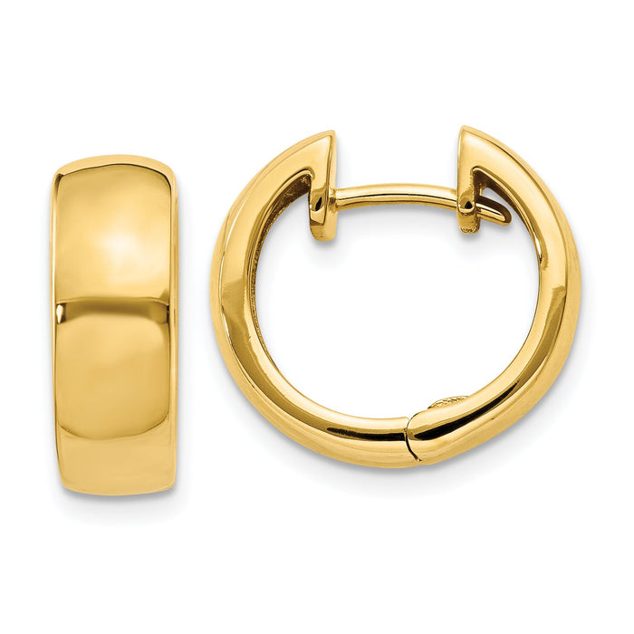 14k Round Hinged Hoop Earrings-XY1127