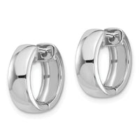 14k White Gold Round Hinged Hoop Earrings-XY1130