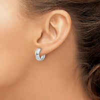 14k White Gold Round Hinged Hoop Earrings-XY1130