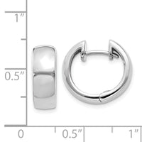 14k White Gold Round Hinged Hoop Earrings-XY1130