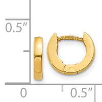 14k Polished Round Hinged Hoop Earrings-XY114
