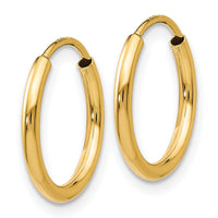 14k 1.5mm Polished Round Endless Hoop Earrings-XY1157