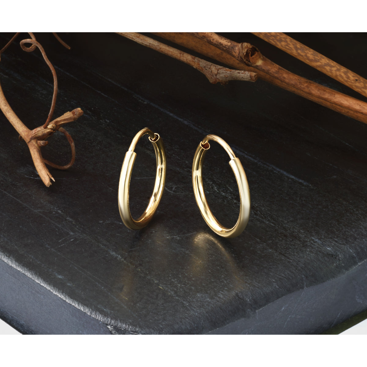14k 1.5mm Polished Round Endless Hoop Earrings-XY1157