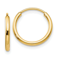 14k 1.5mm Polished Round Endless Hoop Earrings-XY1157