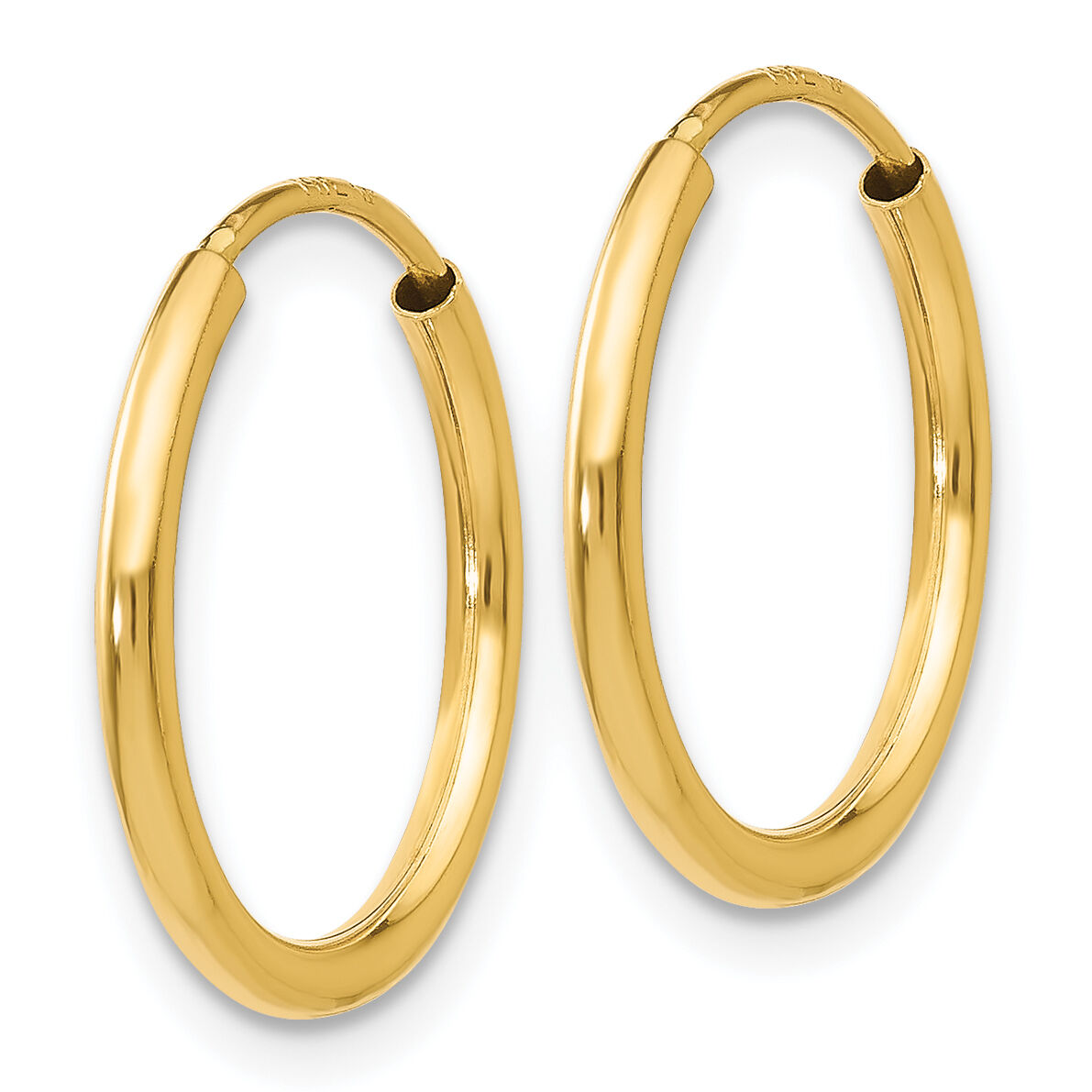 14k 1.5mm Polished Round Endless Hoop Earrings-XY1158