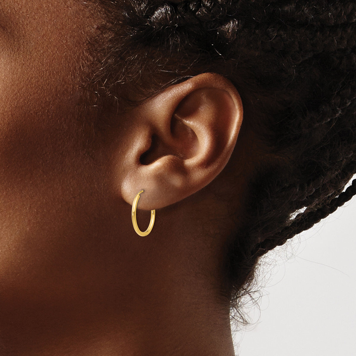 14k 1.5mm Polished Round Endless Hoop Earrings-XY1158