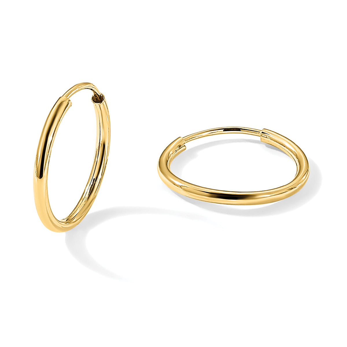 14k 1.5mm Polished Round Endless Hoop Earrings-XY1158