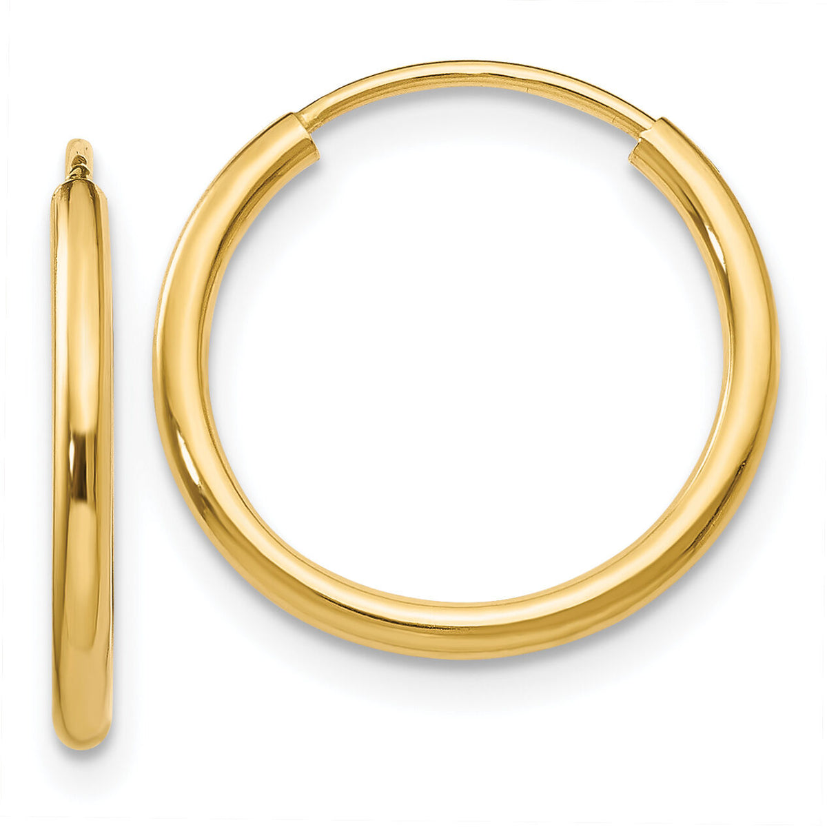 14k 1.5mm Polished Round Endless Hoop Earrings-XY1158