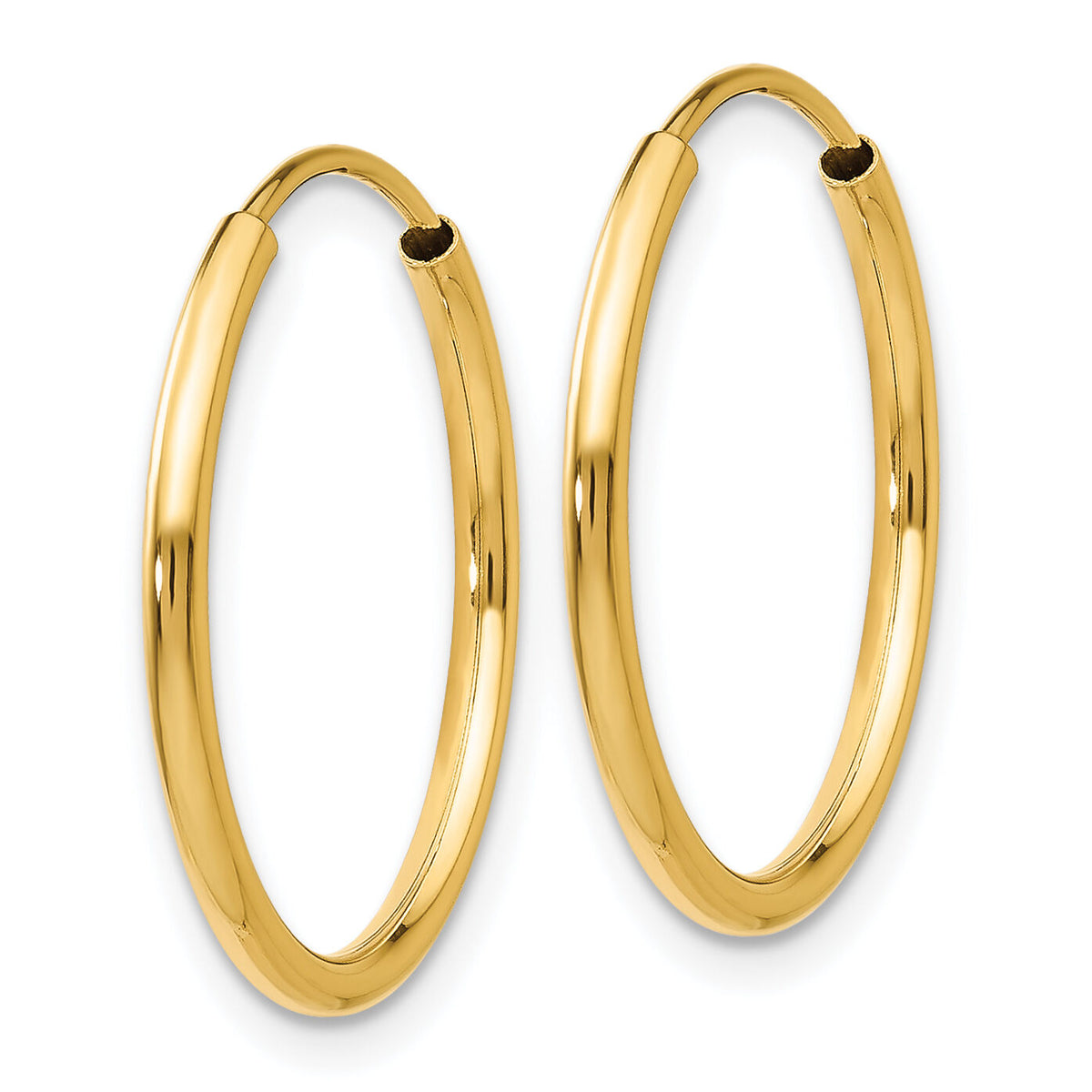 14k 1.5mm Polished Round Endless Hoop Earrings-XY1159