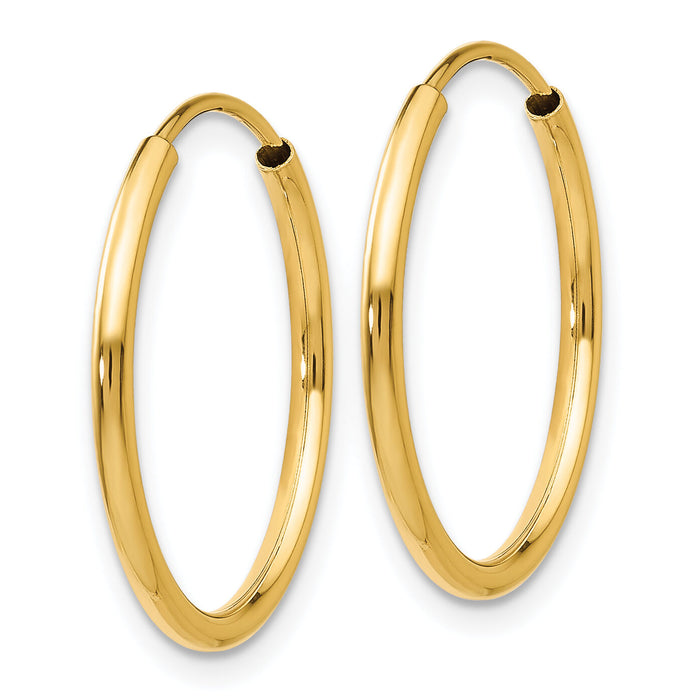 14k 1.5mm Polished Round Endless Hoop Earrings-XY1159