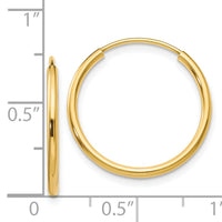 14k 1.5mm Polished Round Endless Hoop Earrings-XY1159