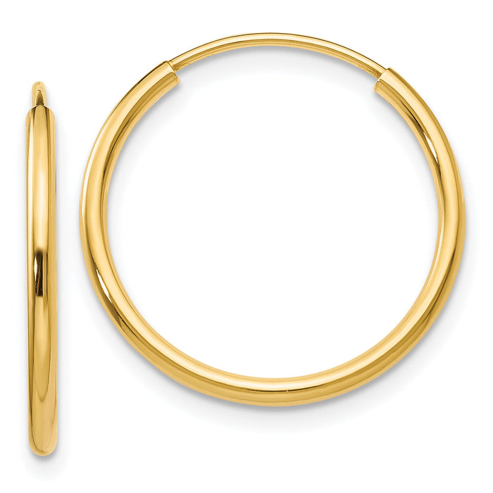 14k 1.5mm Polished Round Endless Hoop Earrings-XY1159