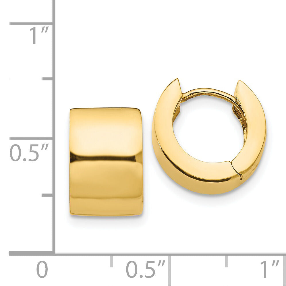 14k Round Hinged Hoop Earrings-XY116