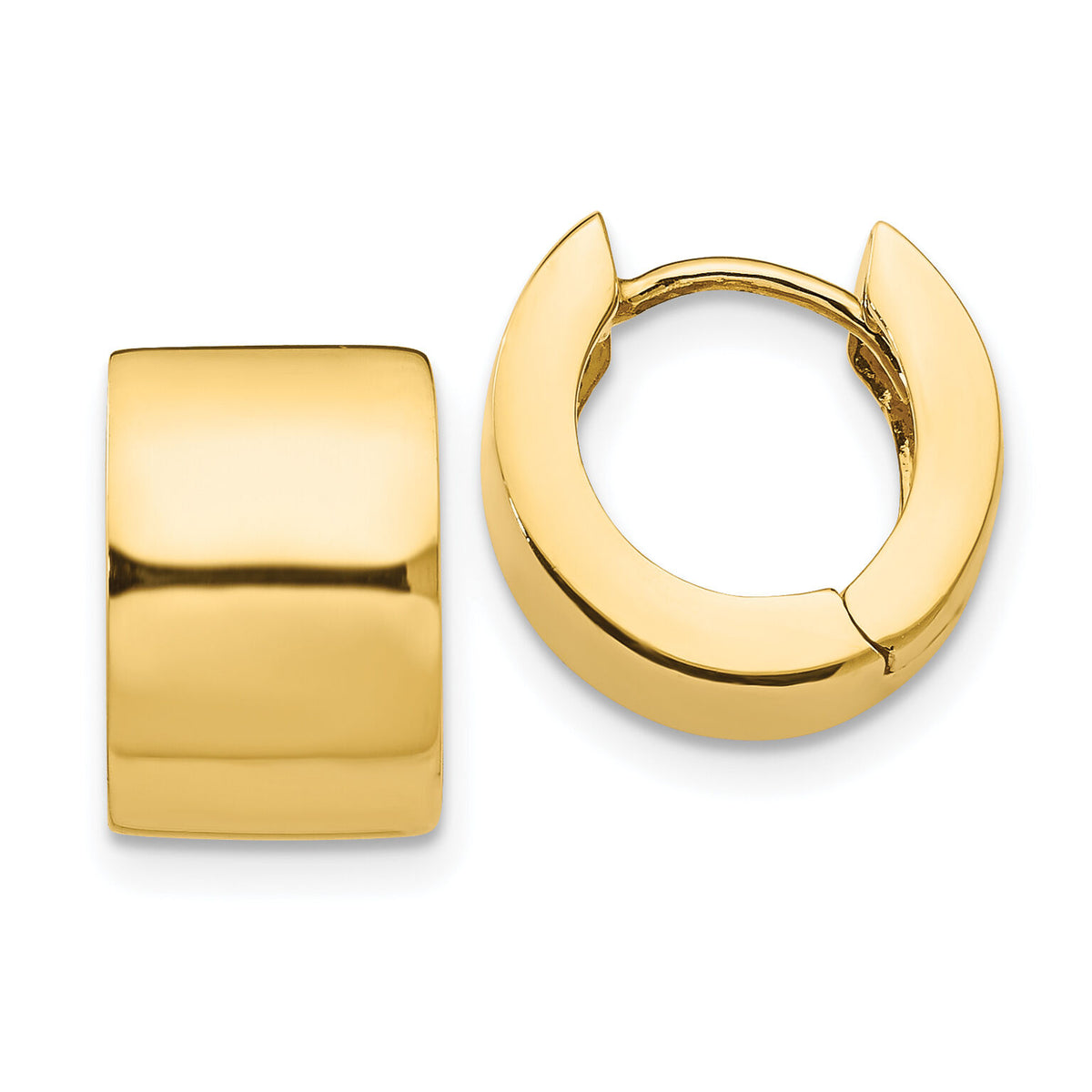 14k Round Hinged Hoop Earrings-XY116