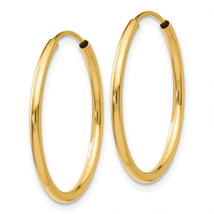 14k 1.5mm Polished Round Endless Hoop Earrings-XY1160
