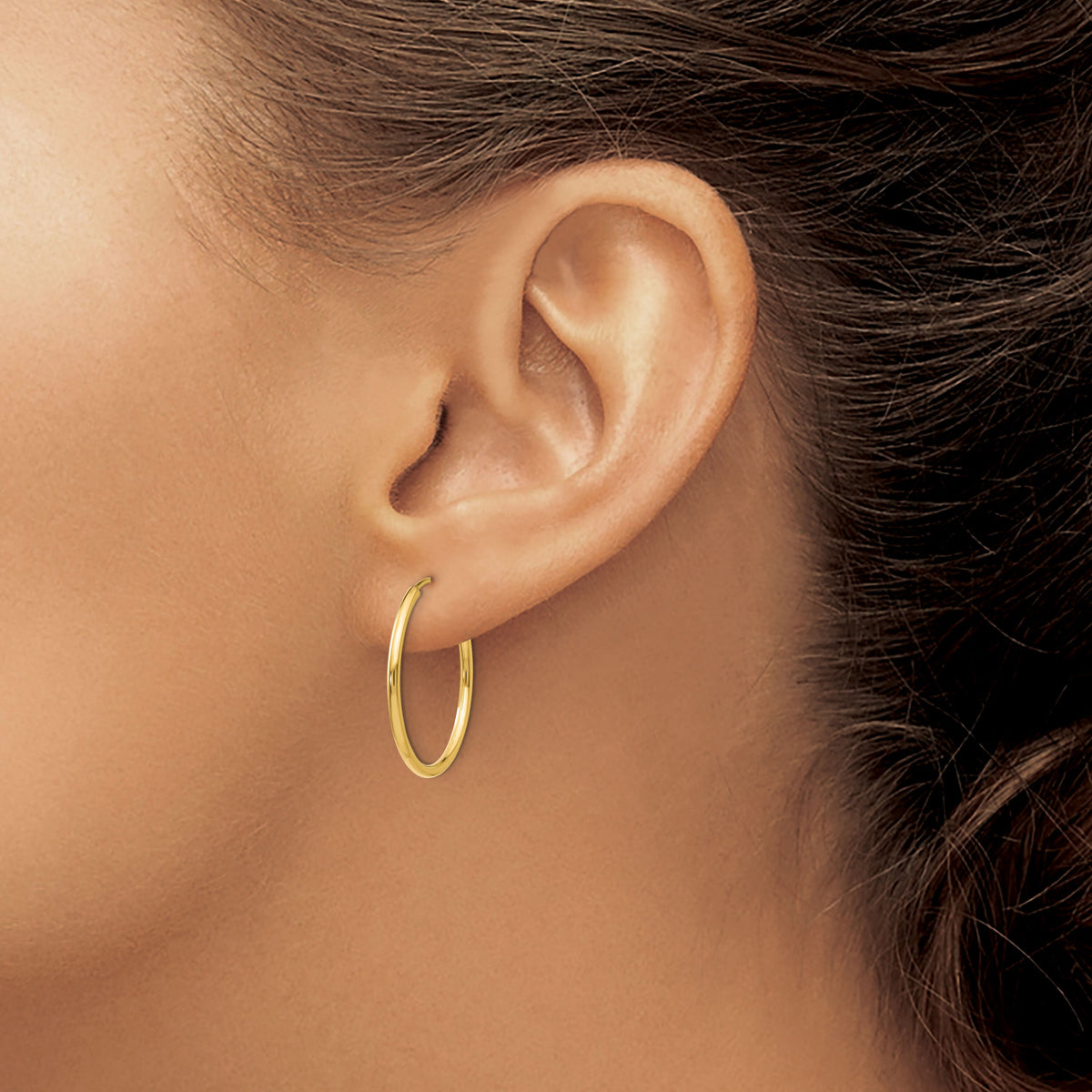 14k 1.5mm Polished Round Endless Hoop Earrings-XY1160