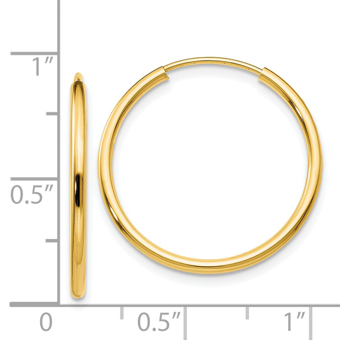 14k 1.5mm Polished Round Endless Hoop Earrings-XY1160