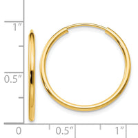 14k 1.5mm Polished Round Endless Hoop Earrings-XY1160