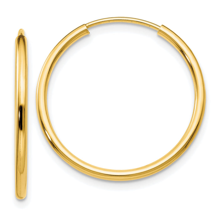 14k 1.5mm Polished Round Endless Hoop Earrings-XY1160