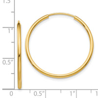 14k 1.5mm Polished Round Endless Hoop Earrings-XY1161