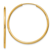 14k 1.5mm Polished Round Endless Hoop Earrings-XY1162