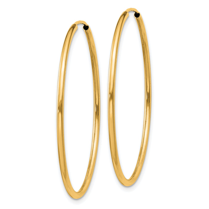 14k 1.5mm Polished Round Endless Hoop Earrings-XY1163
