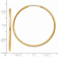 14k 1.5mm Polished Round Endless Hoop Earrings-XY1163
