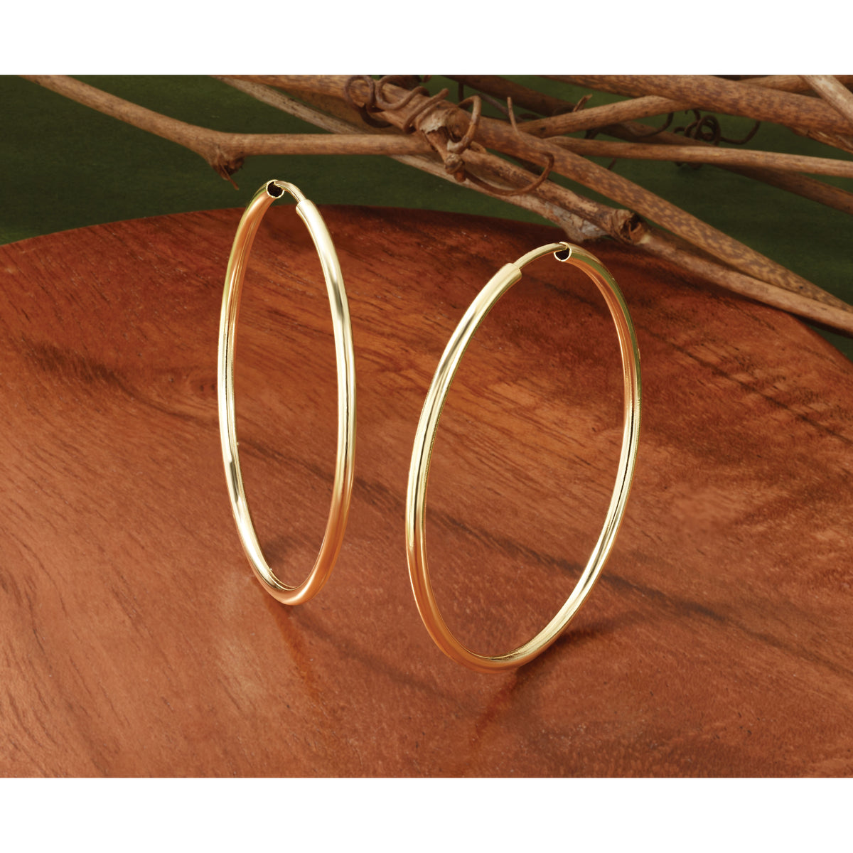 14k 1.5mm Polished Round Endless Hoop Earrings-XY1163