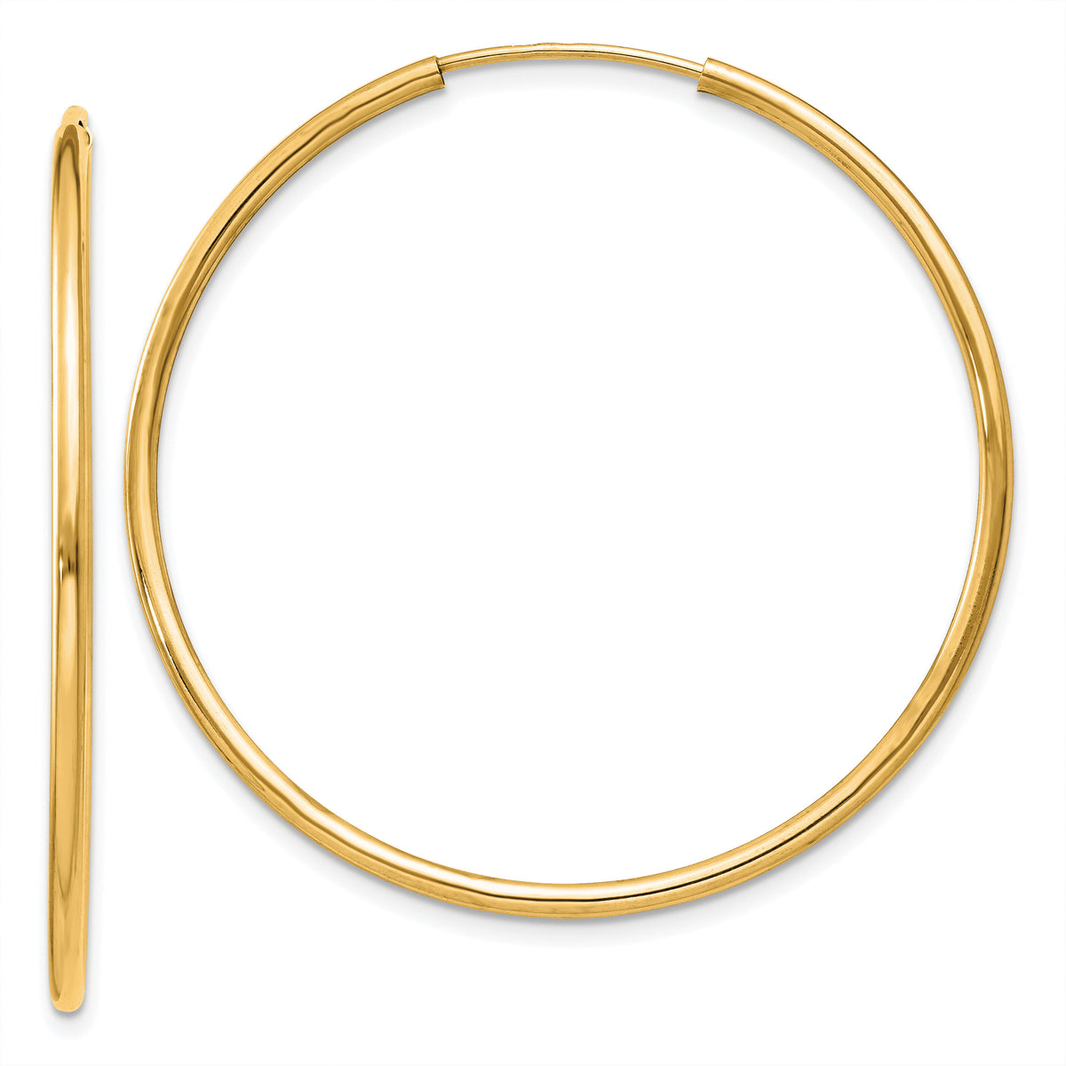 14k 1.5mm Polished Round Endless Hoop Earrings-XY1163