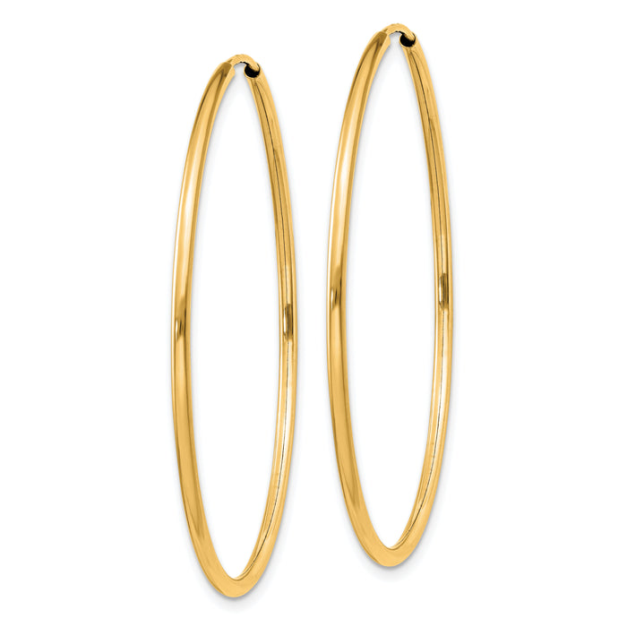 14k 1.5mm Polished Round Endless Hoop Earrings-XY1164