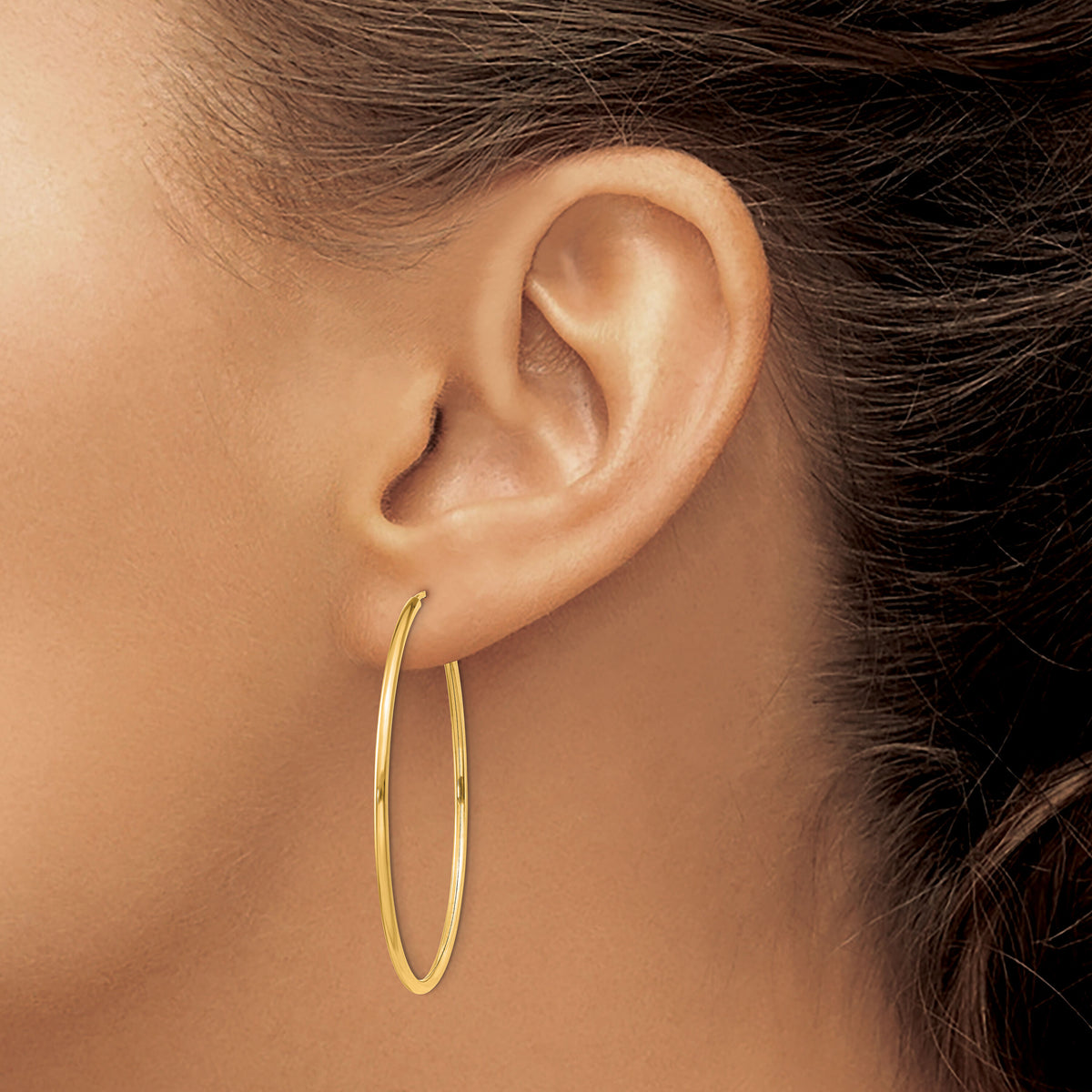 14k 1.5mm Polished Round Endless Hoop Earrings-XY1164