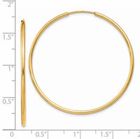 14k 1.5mm Polished Round Endless Hoop Earrings-XY1164