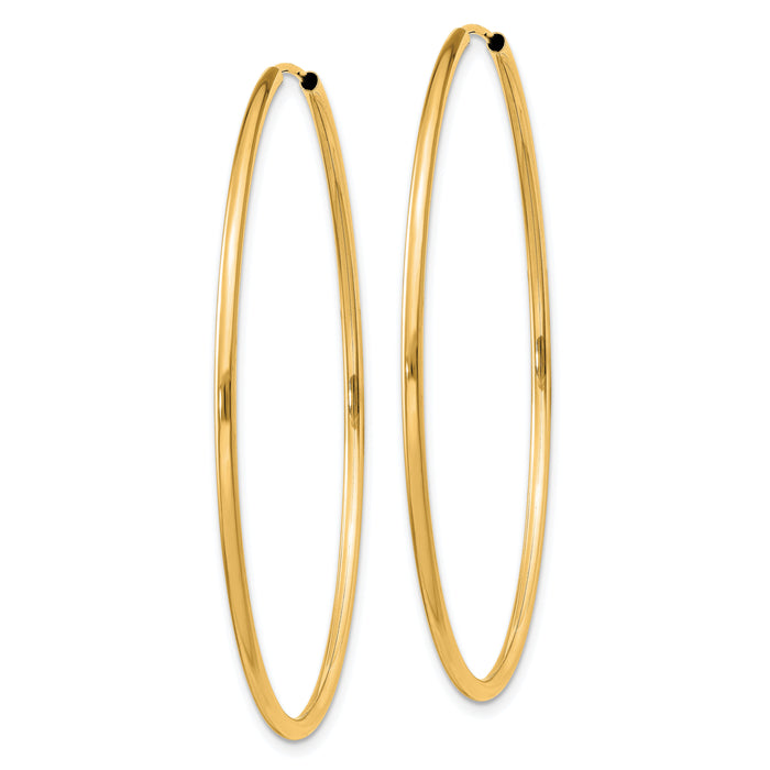 14k 1.5mm Polished Round Endless Hoop Earrings-XY1165