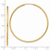 14k 1.5mm Polished Round Endless Hoop Earrings-XY1165