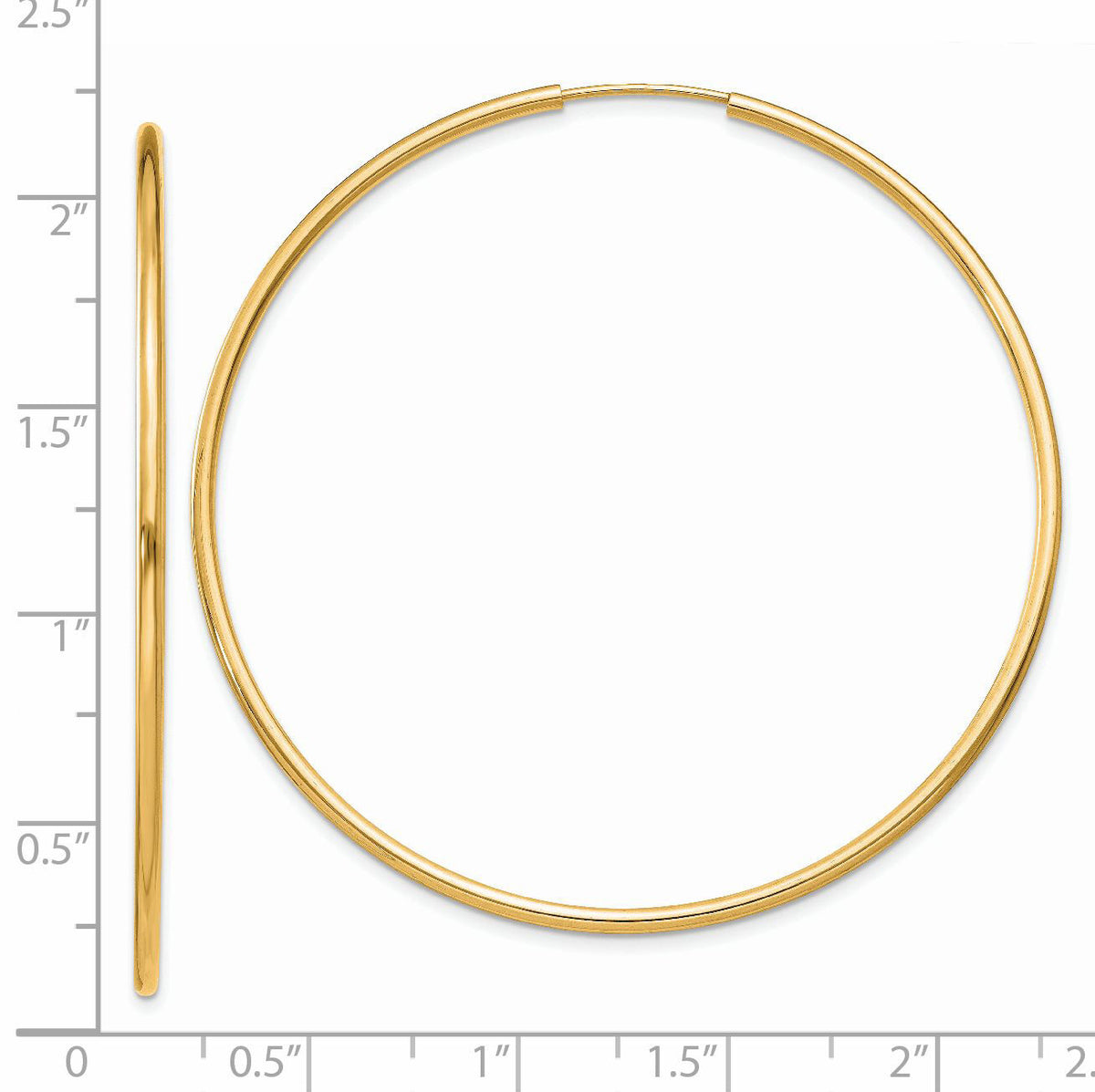 14k 1.5mm Polished Round Endless Hoop Earrings-XY1166