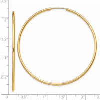 14k 1.5mm Polished Round Endless Hoop Earrings-XY1166