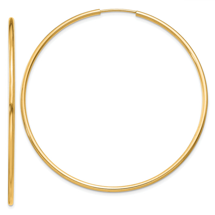 14k 1.5mm Polished Round Endless Hoop Earrings-XY1166