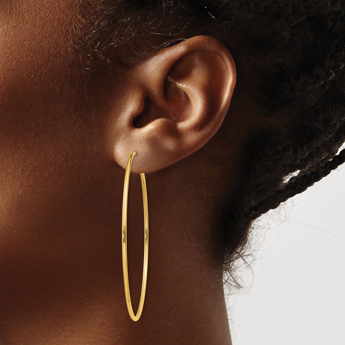 14k 1.5mm Polished Round Endless Hoop Earrings-XY1167