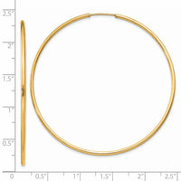 14k 1.5mm Polished Round Endless Hoop Earrings-XY1167