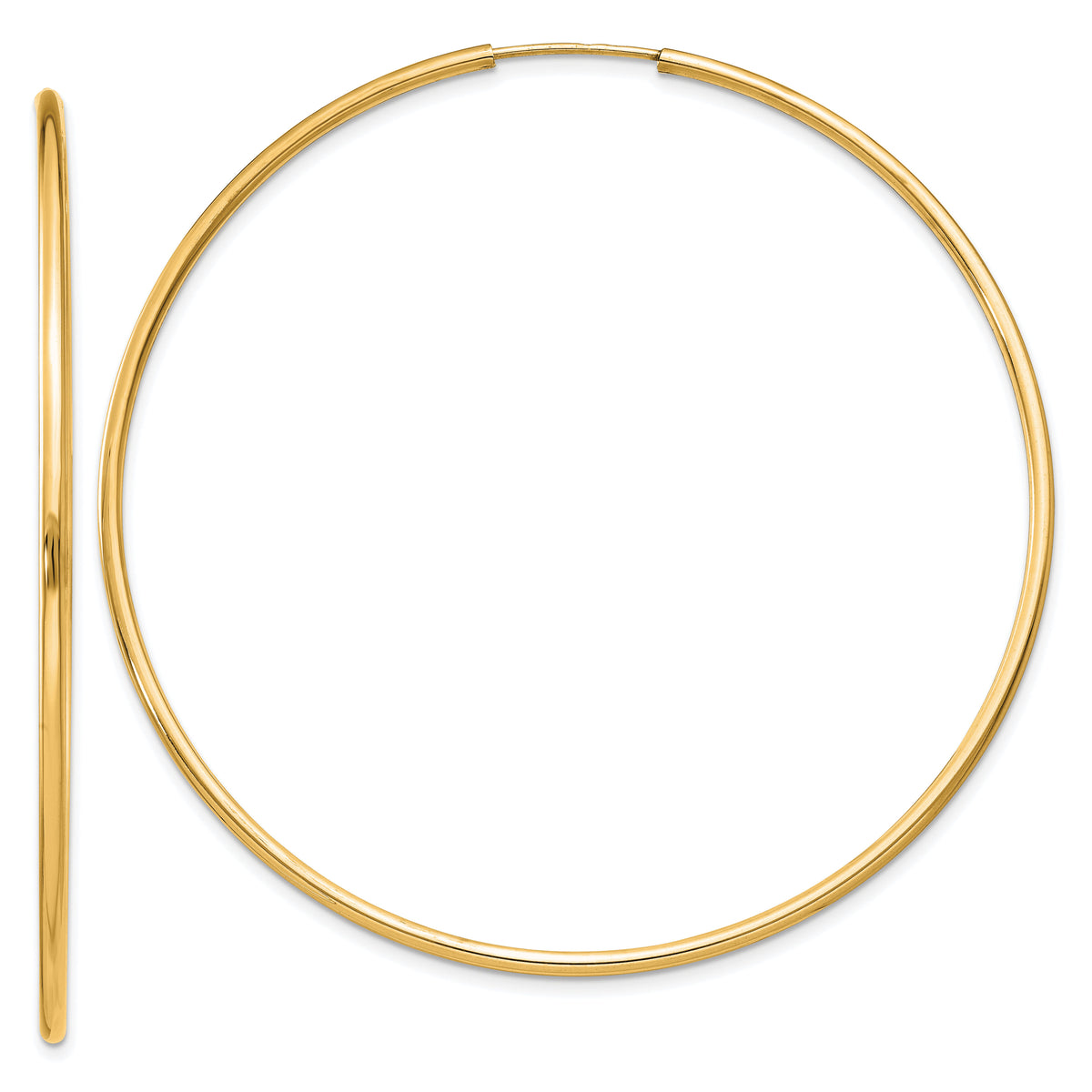 14k 1.5mm Polished Round Endless Hoop Earrings-XY1167