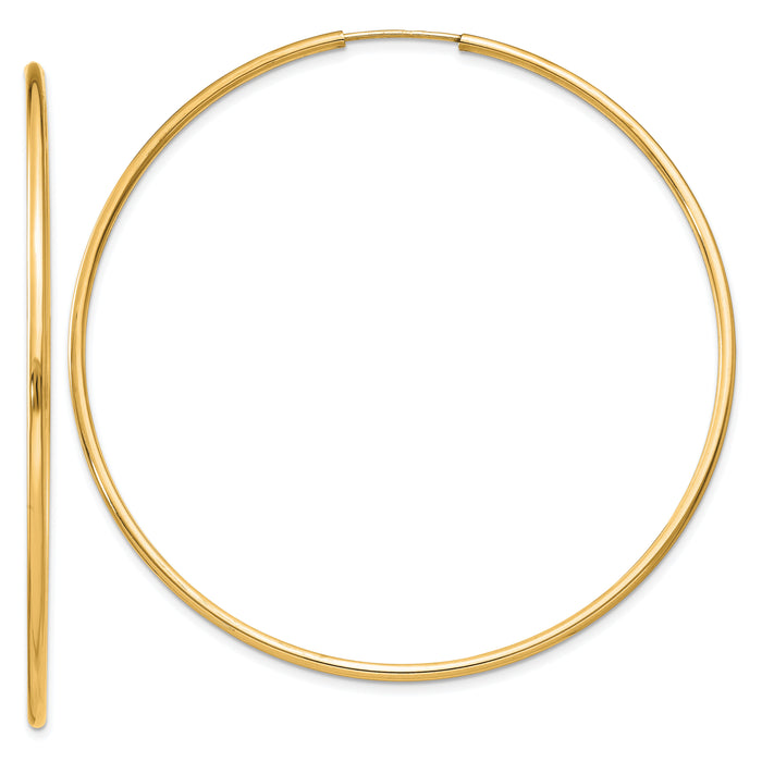14k 1.5mm Polished Round Endless Hoop Earrings-XY1167