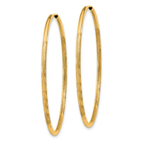 14k 1.5mm Satin Diamond-cut Endless Hoop Earrings-XY1169