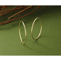 14k 1.5mm Satin Diamond-cut Endless Hoop Earrings-XY1169