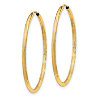 14k 1.5mm Satin Diamond-cut Endless Hoop Earrings-XY1170