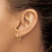 14k 1.5mm Satin Diamond-cut Endless Hoop Earrings-XY1174