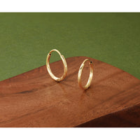 14k 1.5mm Satin Diamond-cut Endless Hoop Earrings-XY1174